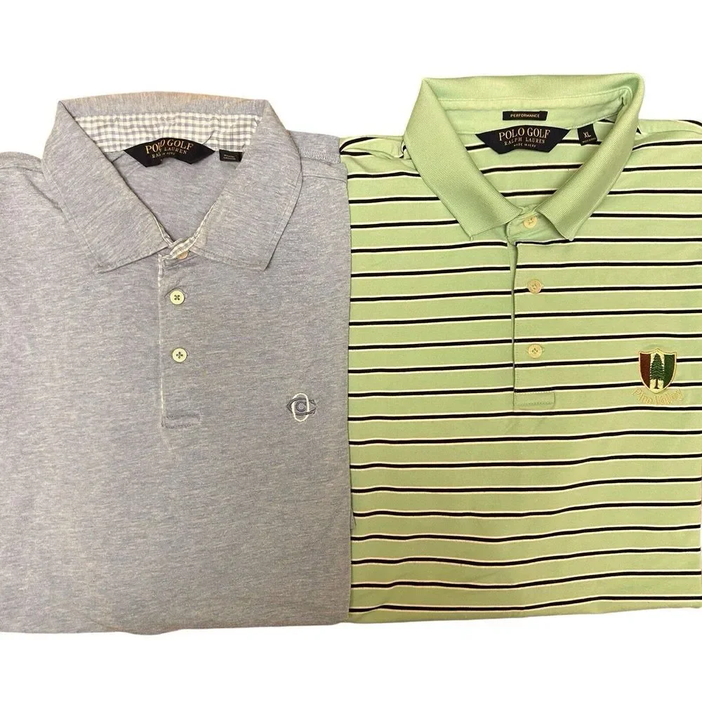 Lot Of 2 Polo Ralph‎ Lauren Golf Polo Short Sleeve Shirt Mens  XL